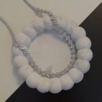 نیم ست زنانه مدل نگین مربعی رنگ نقره ای - Image 2