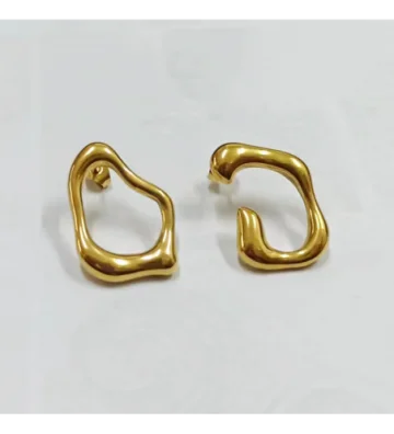 823754 گوشواره مینیمال دخترانه مدل موج - Image 1