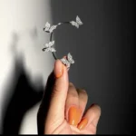 پیرسینگ گوش زنانه مدل ایرکاف پروانه نقره ای - Image 5