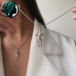 گردنبند آغوش ( بغل ) استیل تک رنگ نقره ای - Image 3
