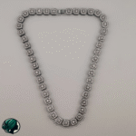 گردنبند چین chain استیل نگین‌دار طرح مربعی - Image 3