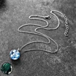 گردنبند کره ماه شب تاب استیل - Image 5